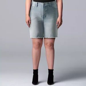 Simply Vera Vera Wang Kohls High Waisted 7’’ Denim Shorts Stretch New Plus 22W
